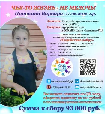Сбор для Варвары закрыт