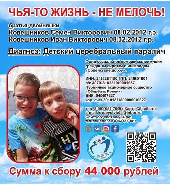 Ковешниковы Семен и Иван СУММА К СБОРУ 44 000 руб